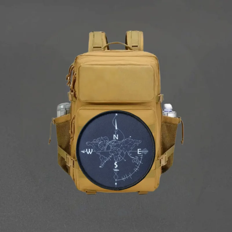 Parche de impresión "Bússola de viaje", chaleco táctico, insignia de moral con gancho y bucle, pegatinas decorativas para mochila, parches para brazalete para ropa