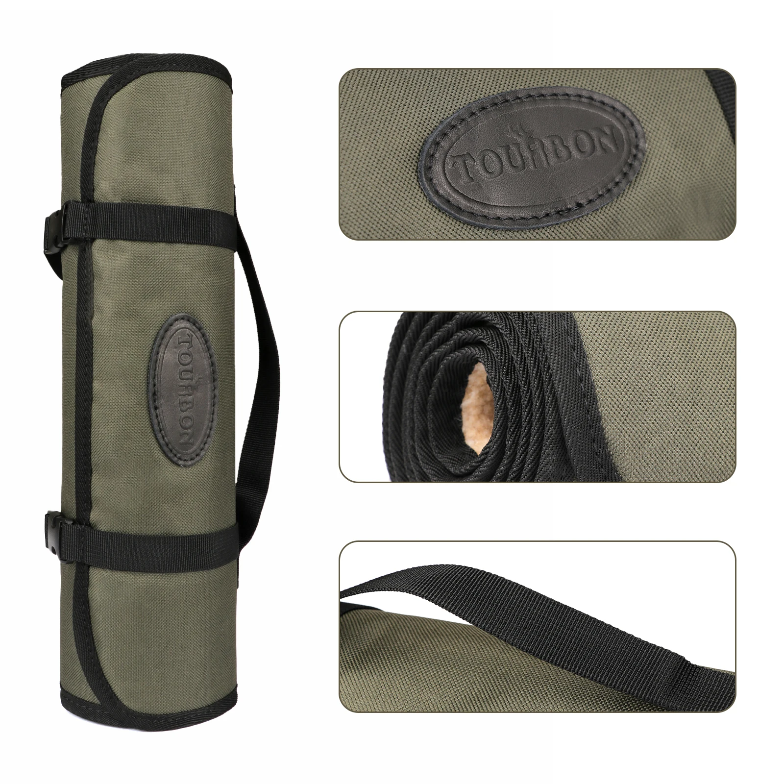 Tourbon accesorios de caza Rifle pistola estera de limpieza de nailon almohadilla kits de limpieza de pistola línea polar de bolsillo 134CM tiro verde - imagen 2