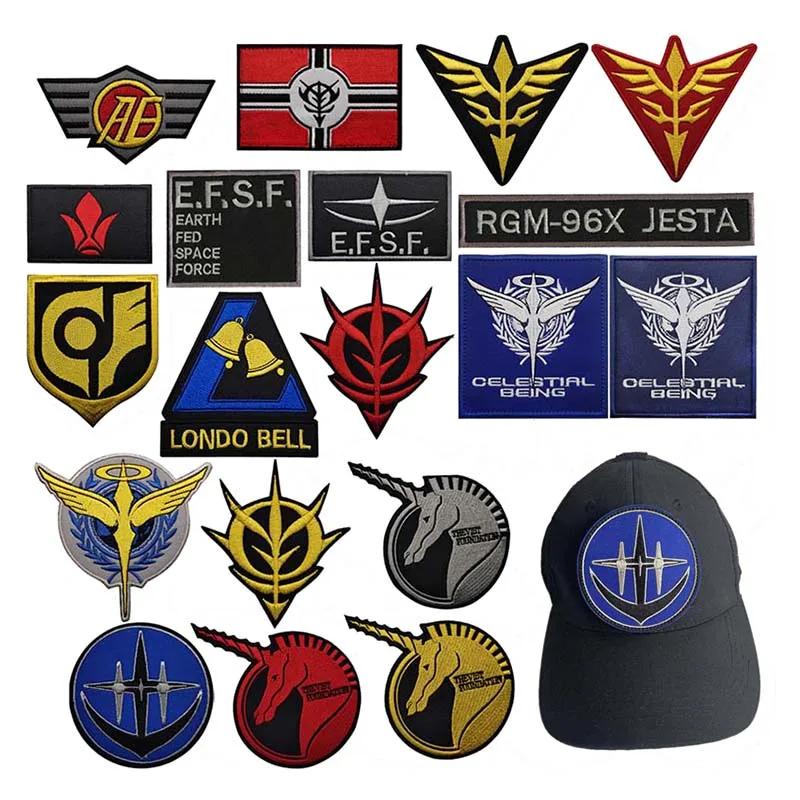 Insignias de anime para traje móvil, parches bordados con apliques, Londo Bell, E.F.S.F. Emblema del logotipo táctico militar en mochila, ropa - imagen 5