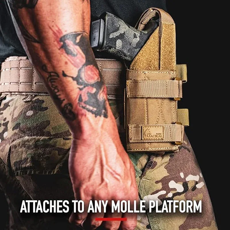 Funda táctica ajustable Molle para revistas, funda para cinturón para diestros, compatible con accesorios M9 1911 G17 19 - imagen 2