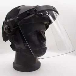 Máscara de protección facial táctica abatible hacia arriba, lente antidisturbios, máscara protectora para caza, Paintball, casco MICH rápido