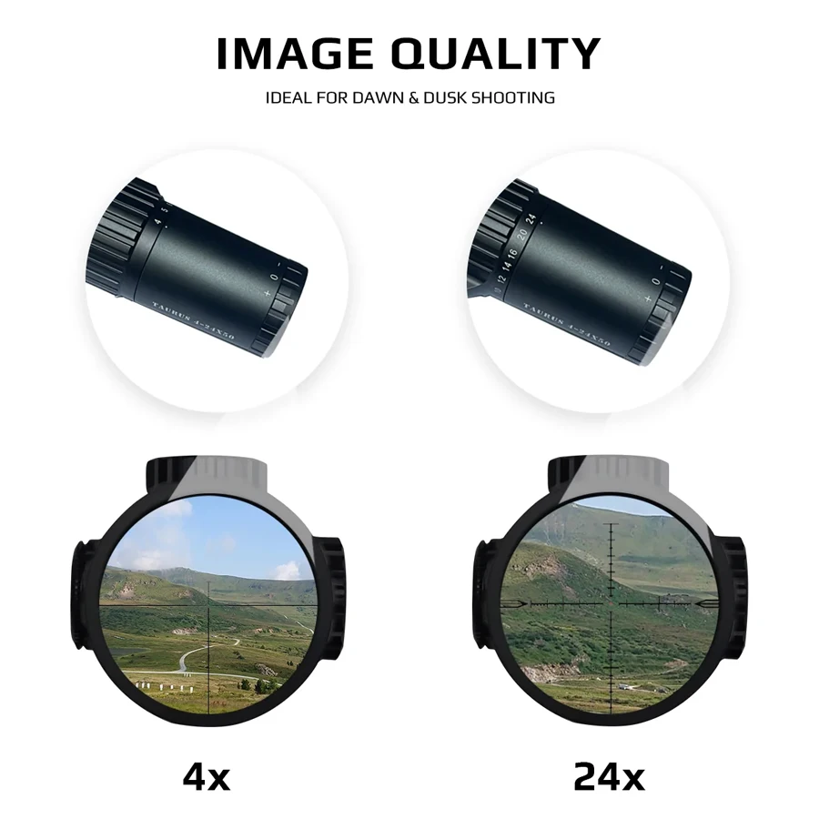 ¡¡Clargo!! !Vector Óptica Tauron 4-24X50 Ffp Rifle alcance 30Mm tubo diámetro 1/10 Mil clic valor caza táctica - imagen 5