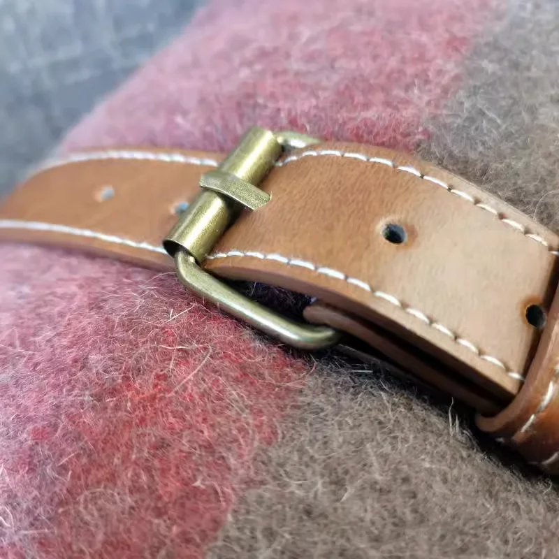 Manta de lana pura para acampar al aire libre, manta multiusos gruesa Vintage para otoño e invierno - imagen 3