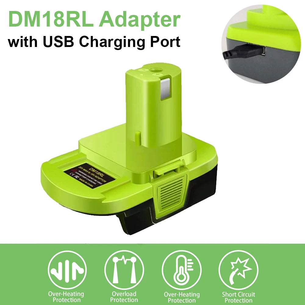 Adaptador de batería convertidor para Dewalt 20v Max para Milwaukee 18V batería de litio convertir a herramientas eléctricas Ryobi taladro DM18RL