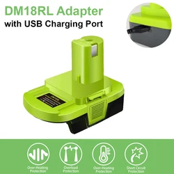 Adaptador de batería convertidor para Dewalt 20v Max para Milwaukee 18V batería de litio convertir a herramientas eléctricas Ryobi taladro DM18RL