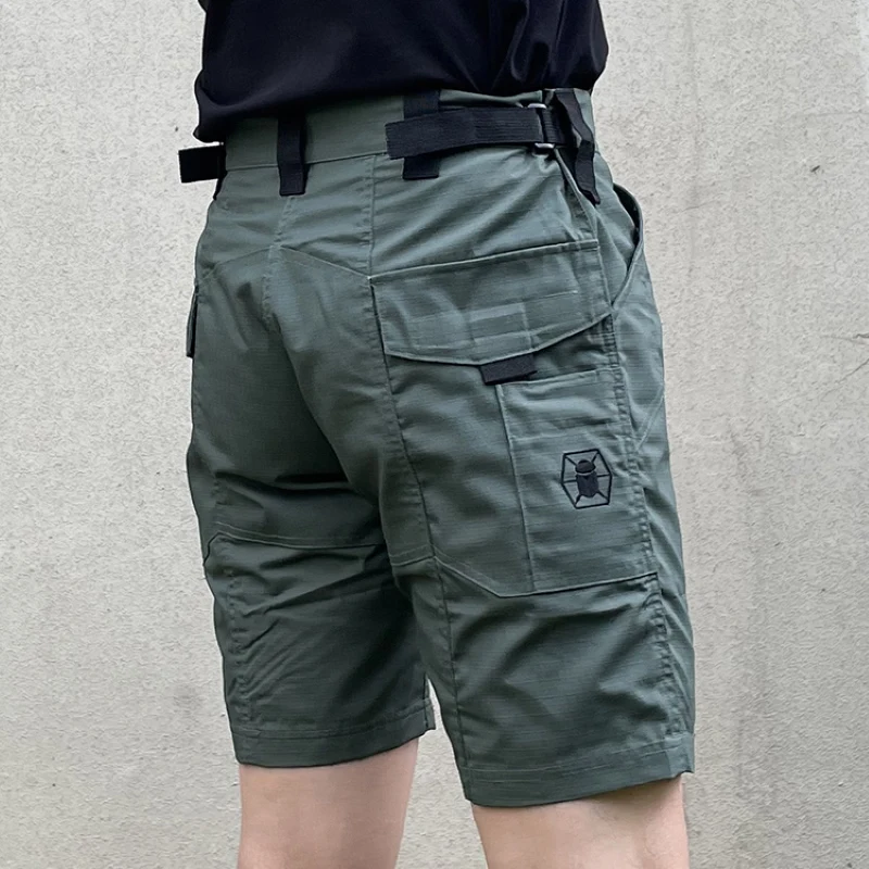 Pantalones cortos tácticos de caza para hombre al aire libre, pantalón corto informal con múltiples bolsillos, resistente a los arañazos, pantalón de cinco puntos pero hasta la rodilla - imagen 2
