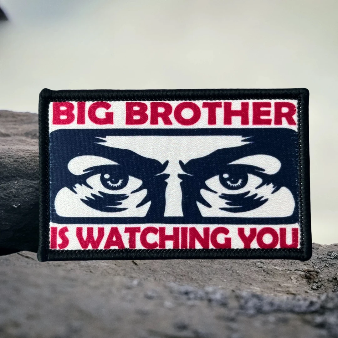 Parche grande BROTHER IS WATCHING YOU, insignia de moral táctica, pegatina para mochila del ejército militar, parches impresos con gancho para ropa - imagen 3