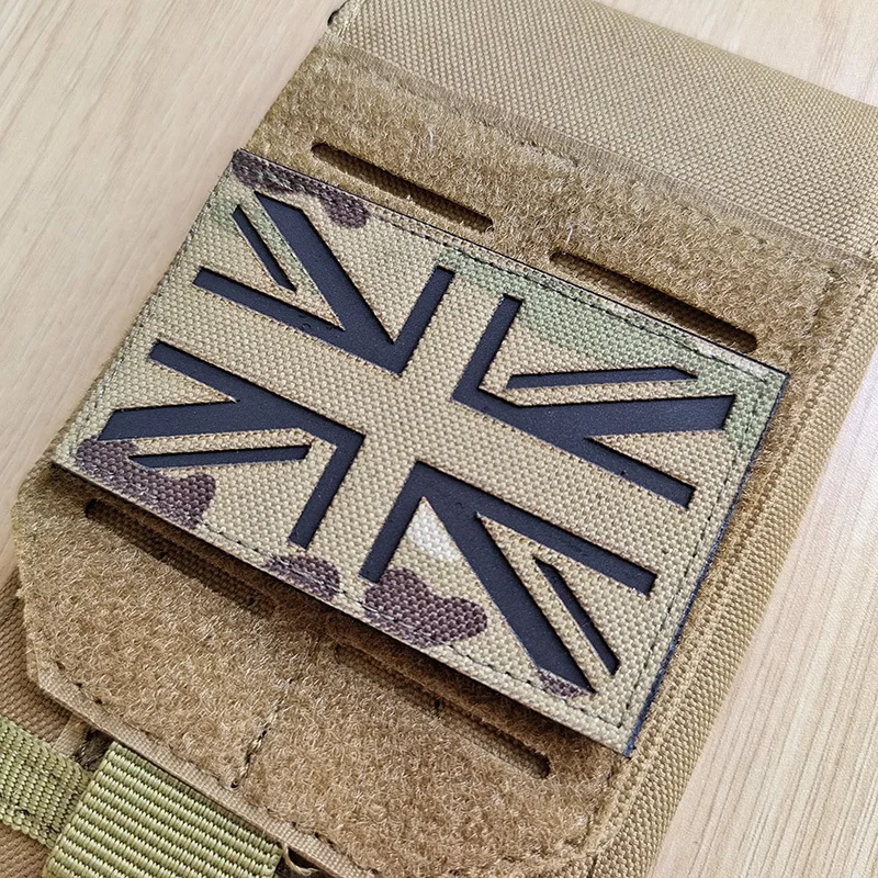 Parche de tela con emblema de bandera reflectante IR, pegatina de sombrero reflectante de camuflaje CP, aplique decorativo personalizado para mochila y bolso - imagen 4