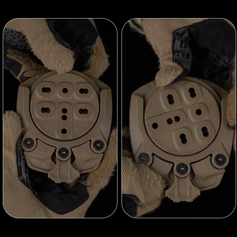 Adaptador de Funda de cuero con pierna caída táctica de caza para Glock 17 M9 P226, kit de bloqueo rápido, equipo de plataforma, base giratoria de 360 grados - imagen 2