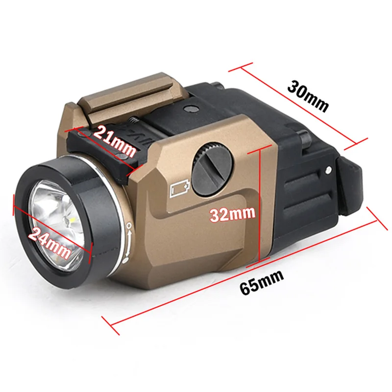 Linterna TR-7 X Luz de arma compacta de 500 lúmenes, incluye interruptores de paleta altos y bajos y accesorios tácticos negros para Airsoft - imagen 5