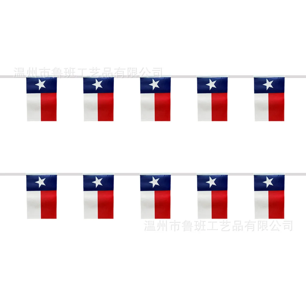 Banderines SKY FLAG de Texas, 14x21cm, 20 unids/lote, bandera del estado de EE. UU., banderas de cuerda de Texas, banderín para decoración de fiesta y Festival