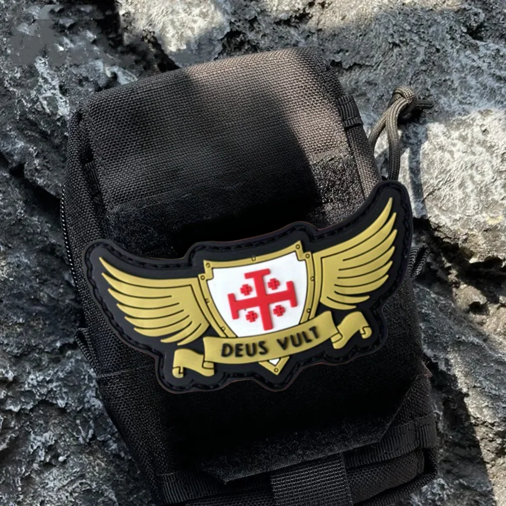 Parche táctico DEUS LULT, alas de piloto, parches de gancho y bucle de PVC, brazalete, insignia de moral militar, mochila, pegatinas para ropa - imagen 4