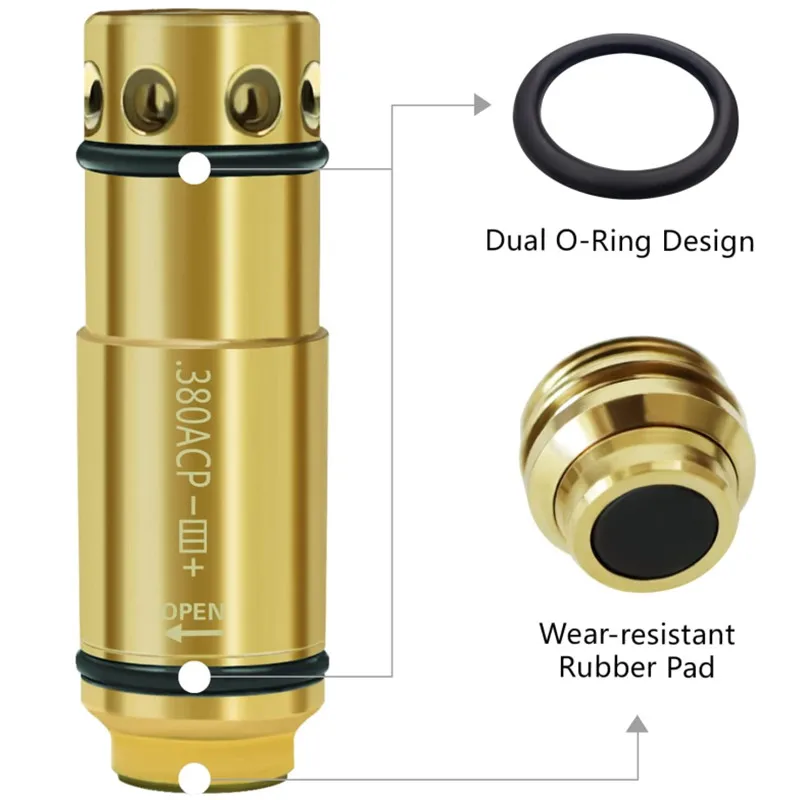 Cartucho láser de entrenamiento, dispositivo táctico de punto rojo, 9mm, 380ACP, 38SPL, 40SW, 223Rem - imagen 3