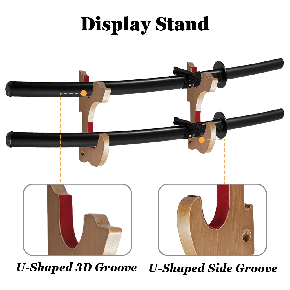 Gancho para espada de montaje en pared, soporte de exhibición para espada, estante de exhibición para espada de pared, estante ajustable para arco de tiro con arco para decoración del hogar, 2 uds. - imagen 2