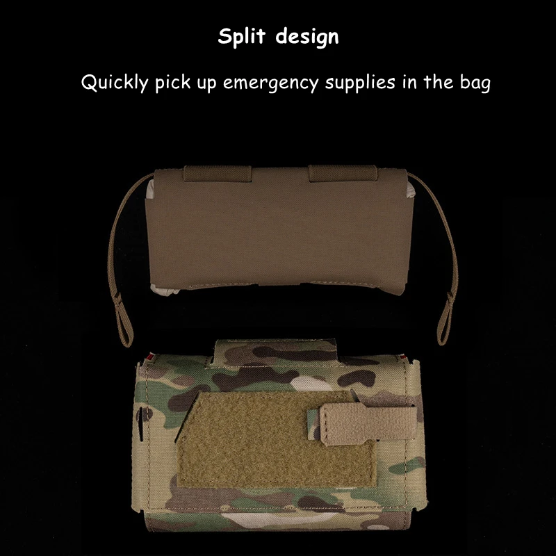 Bolsa táctica de primeros auxilios médicos, bolsas compactas para traumatismos al aire libre, IFAK para caza, chaleco Airsoft, portador de placa - imagen 4