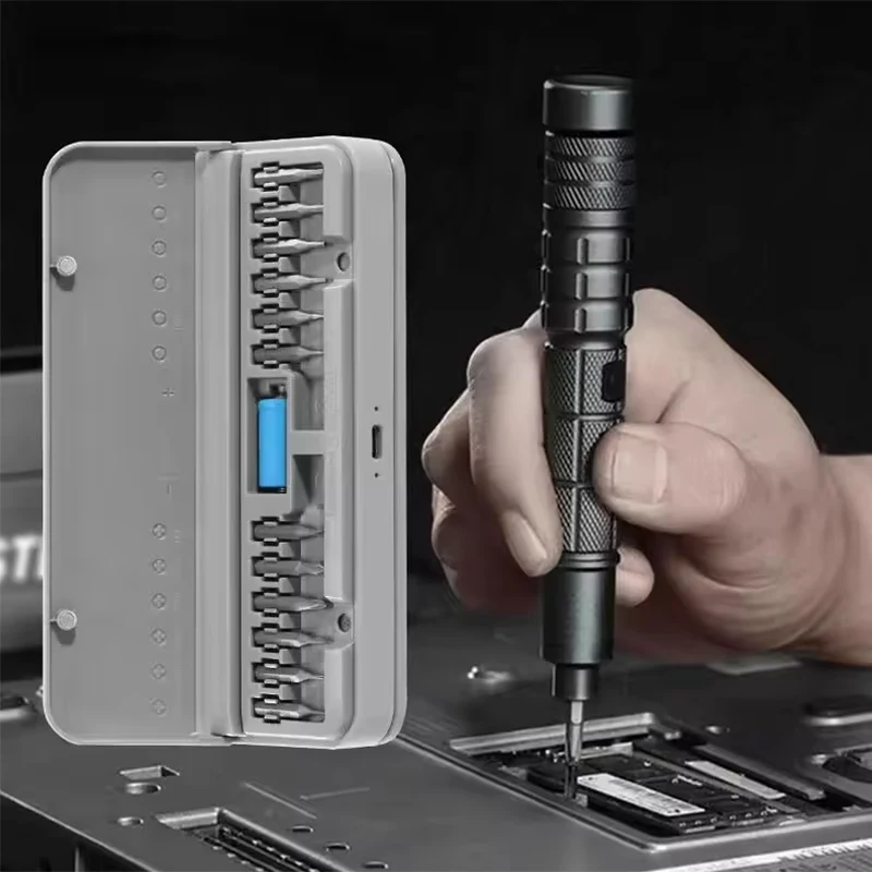 Destornillador eléctrico de 3 velocidades, Kit de herramientas portátil recargable de torsión para electrónica, portátiles, relojes, reparación de gafas - imagen 4