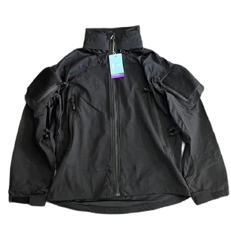 Chaqueta táctica PCU L5 negra de nailon con cremallera y senderismo - imagen 3
