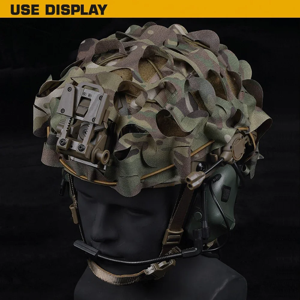 Tacticl 3D corte láser casco cubierta hoja forma MC alta calidad resistente al desgaste paracaidista caza Airsoft casco rápido tela - imagen 2