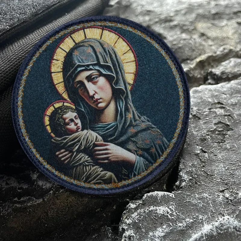 Parche de madre de Dios, parches impresos con gancho y bucle para ropa, insignia de moral del ejército militar, brazalete, pegatinas tácticas para mochila - imagen 5