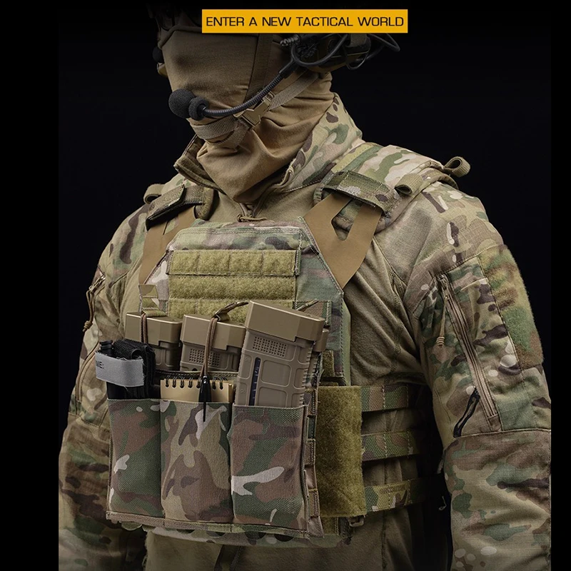 Bolsa para revistas MOLLE de 5,5/7,62, tiro rápido para caza, Airsoft AK AR15 M4, soporte para revistas elástico, cinturón táctico, chaleco, equipo - imagen 3