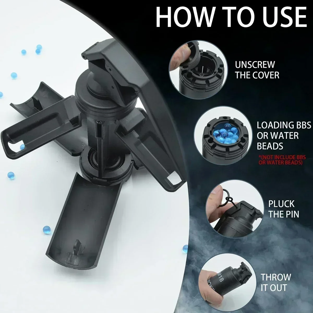 RR1/2 piezas M18 juguete-granada de mano, modelo de granada de humo táctica juguete de plástico-granada modelo de granada al aire libre. - imagen 5