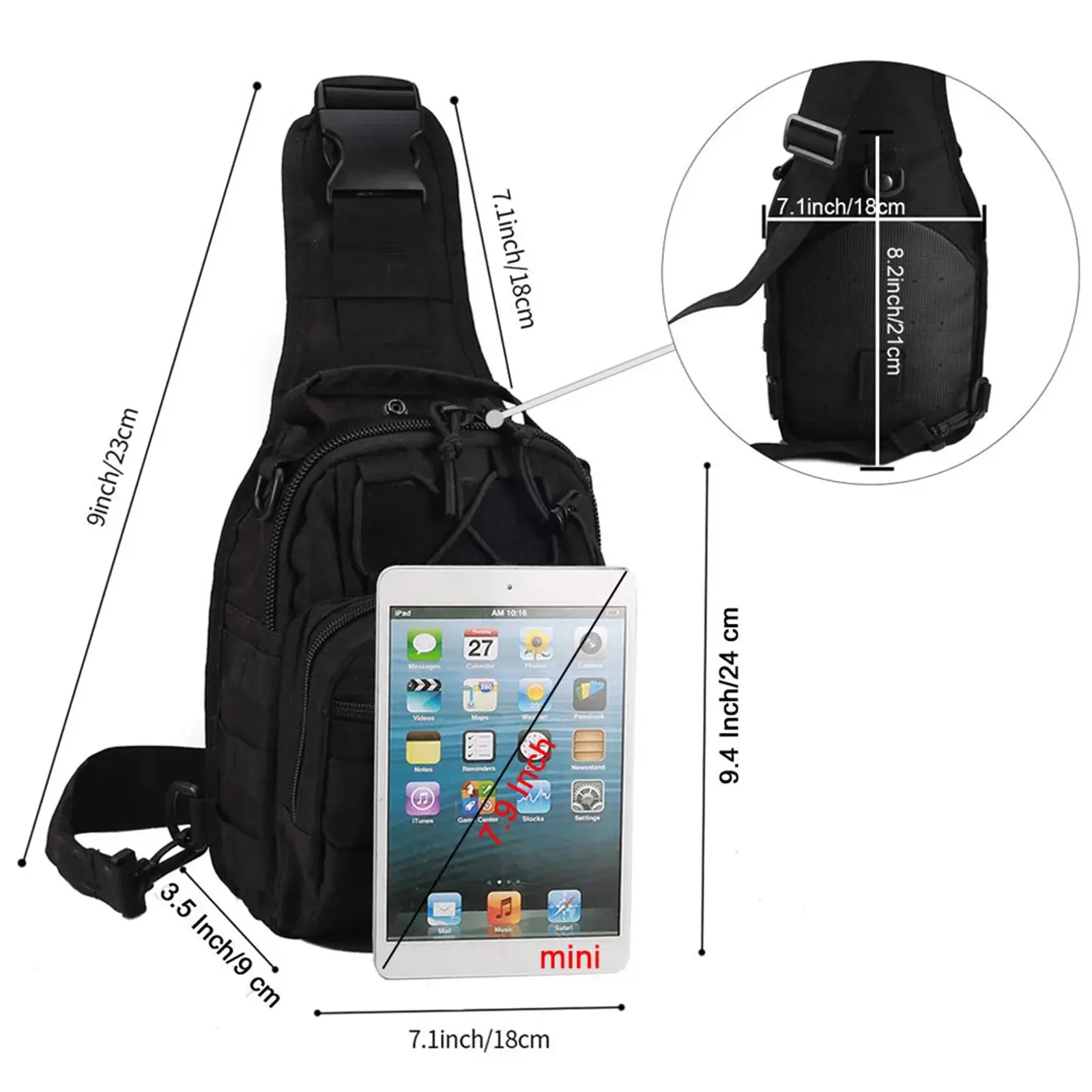 Bolsa táctica con eslinga, mochila con eslinga para hombro Rover, EDC Molle, bolsa de rango de asalto - imagen 2