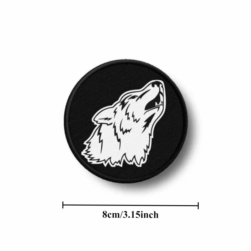 Parche con estampado de lobo, insignia de moral con gancho y bucle, parches tácticos militares, pegatinas para mochila, brazalete, apliques para ropa - imagen 3