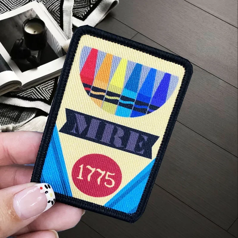 Parches impresos de crayón divertido, insignias de moral táctica con gancho y bucle, pegatinas decorativas para ropa de mochila militar - imagen 4