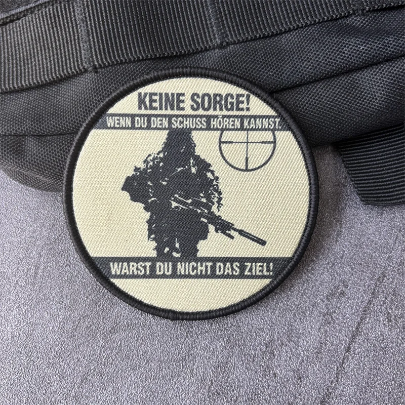 Parche estampado militar táctico "Rifle de francotirador de Bundeswehr alemán", insignia de moral, parches con gancho, pegatina para mochila - imagen 3