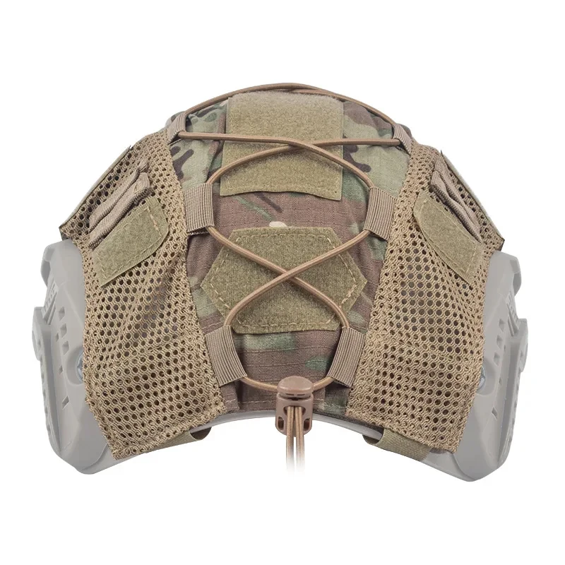 ​ Funda táctica para casco Fast MH PJ BJ OPS-Core, Airsoft, Paintball, cubierta de casco de corte alto, camuflaje con cordón elástico - imagen 4
