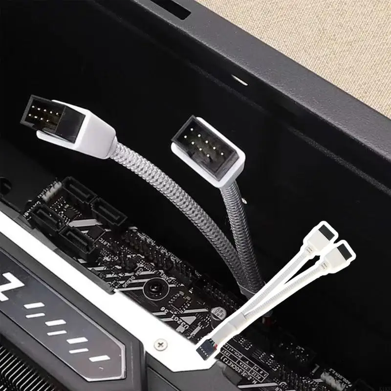 9pin USB2.0 Interferencias cable divisoras Resistente Nylon Nylon Broided PC Extensión K1KF