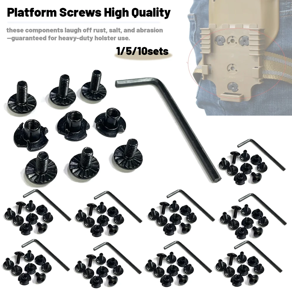 1/5/10 juegos de tuercas de tornillos de plataforma QLS, tuercas de tornillo de 5mm útiles de alta calidad para tornillos de plataforma adaptadores de funda de pistola QLS 19 22