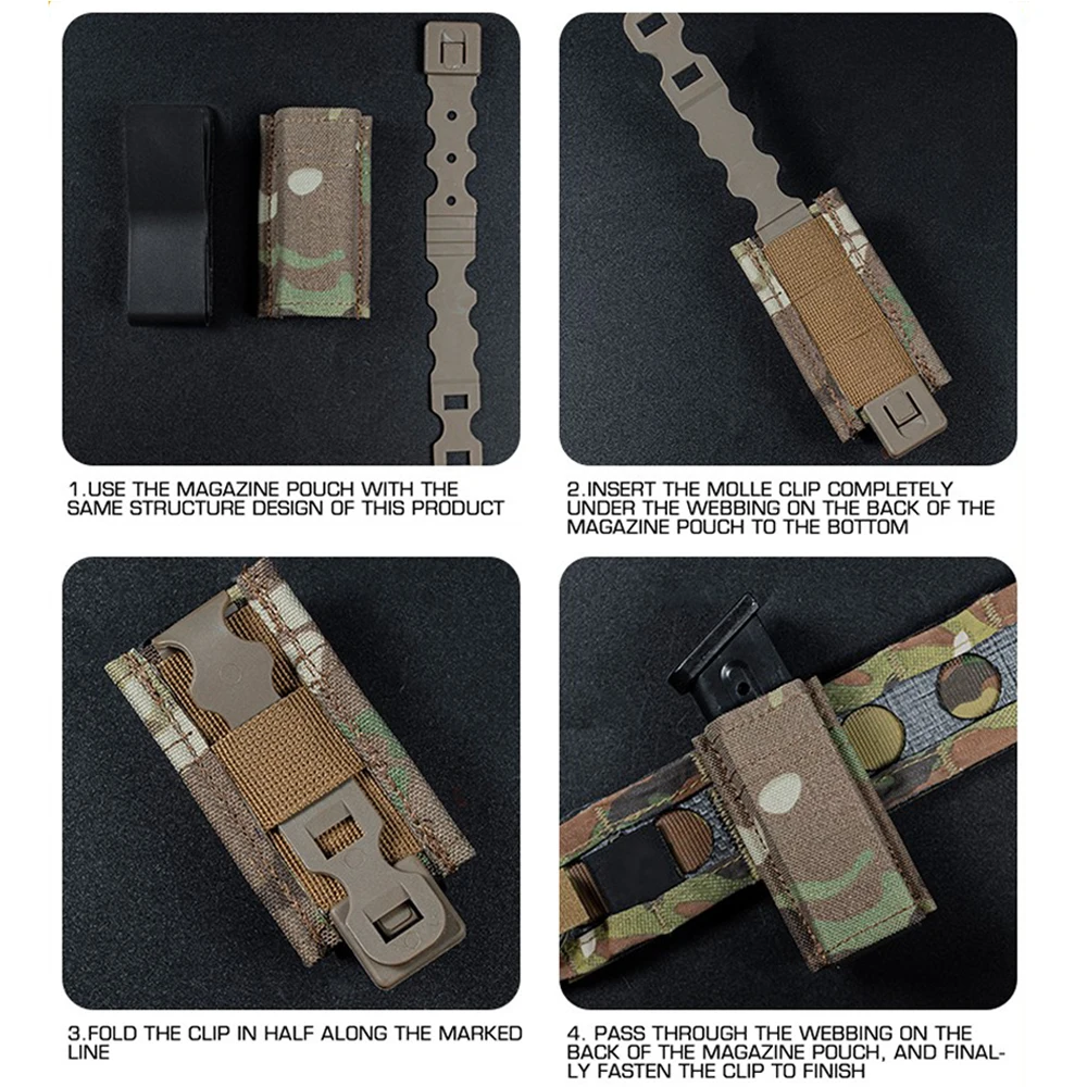 Clip MOLLE Modular para 9mm 5,56 7,62 bolsa para revistas sistema MOLLE portador de placa táctica Airsoft caza chaleco cinturón equipo - imagen 3