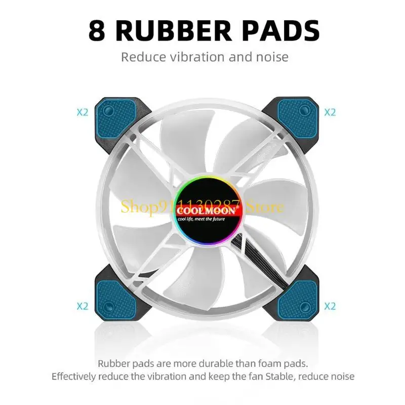 J1HC 120 mm para ventilador caja, RGB para ventiladores caja, 5 V-6 pines RGB para ventilador caja Coolmoon con C - imagen 3