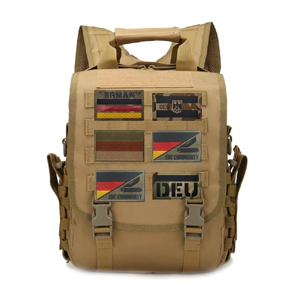 Accesorios para bolsa al aire libre, escudo de águila alemana cortado con láser, insignia reflectante que brilla en la oscuridad, parche de gancho para chaqueta Edelweiss - imagen 3