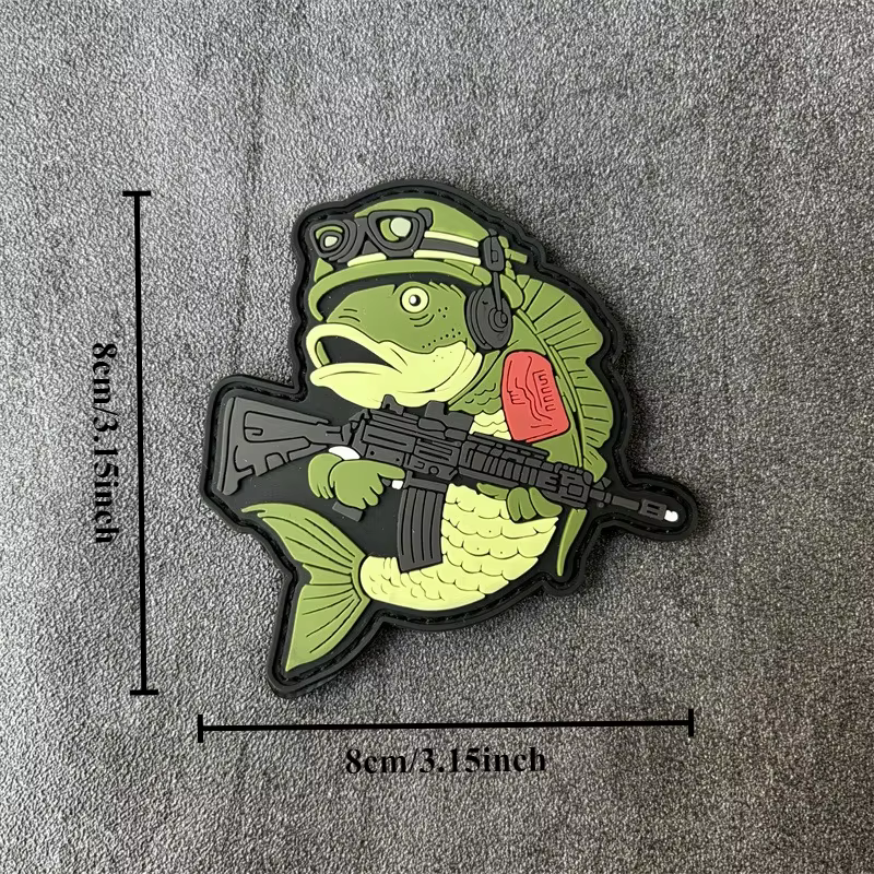 Parche táctico PVC 3D pescado – Insignia moral para mochila o ropa - imagen 5