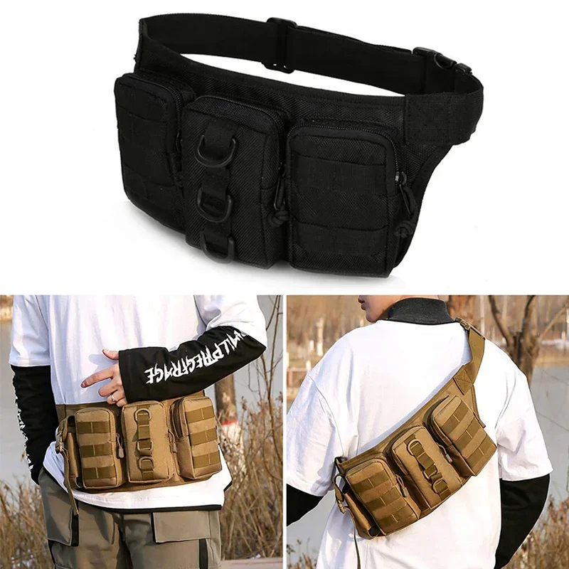 Riñonera táctica EDC multibolsillo – organizador para móvil y linterna