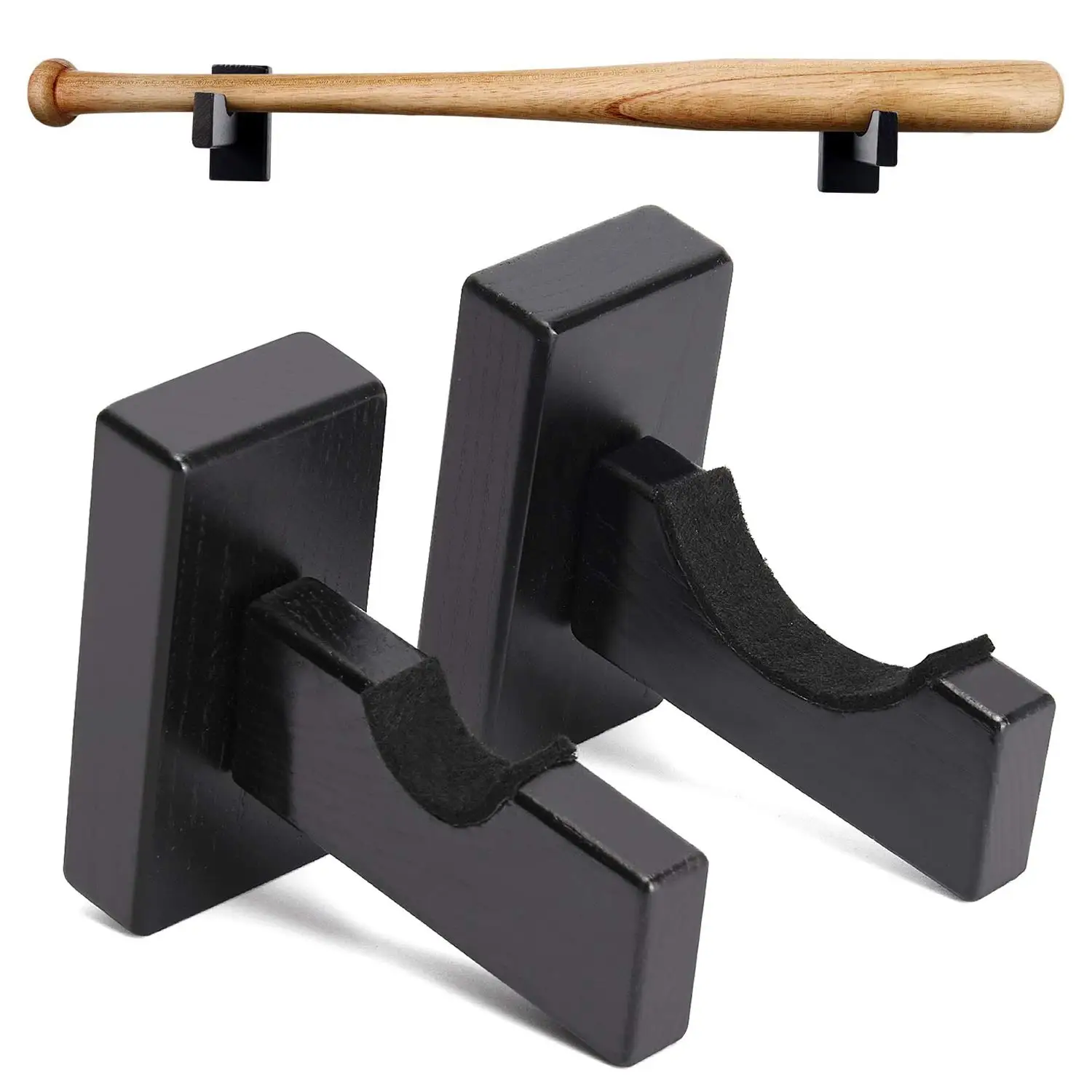 Soporte de vitrina para bate de béisbol, soporte de pared para bate de béisbol, estante Horizontal, soporte de exhibición para bate de béisbol, 2 uds.