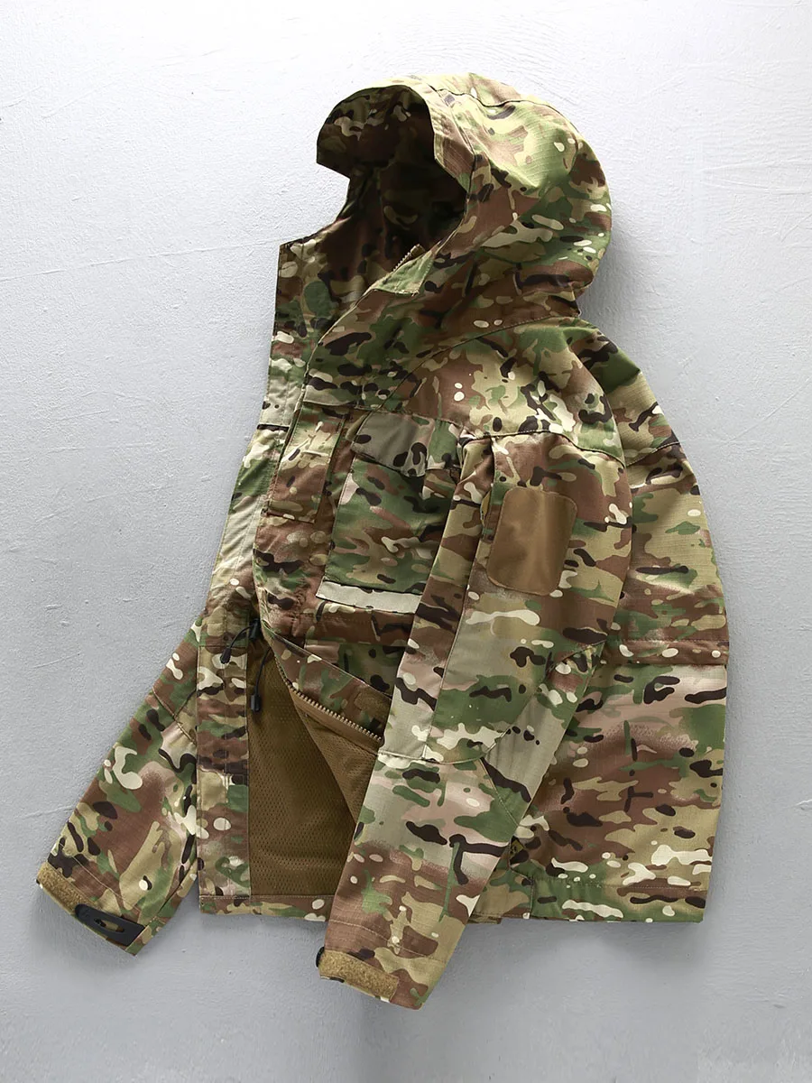 Cortavientos M65 táctico con capucha para hombre, impermeable, de longitud media, ropa grande, chaqueta de boxeo para ventilador militar - imagen 3