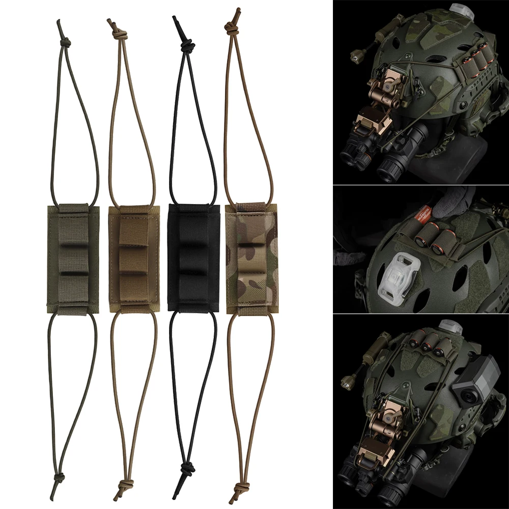 Cordón táctico con gancho y bucle para casco, dispositivo fijo de cuerda elástica de visión nocturna, bolsa de batería NVG para casco rápido Airsoft de caza