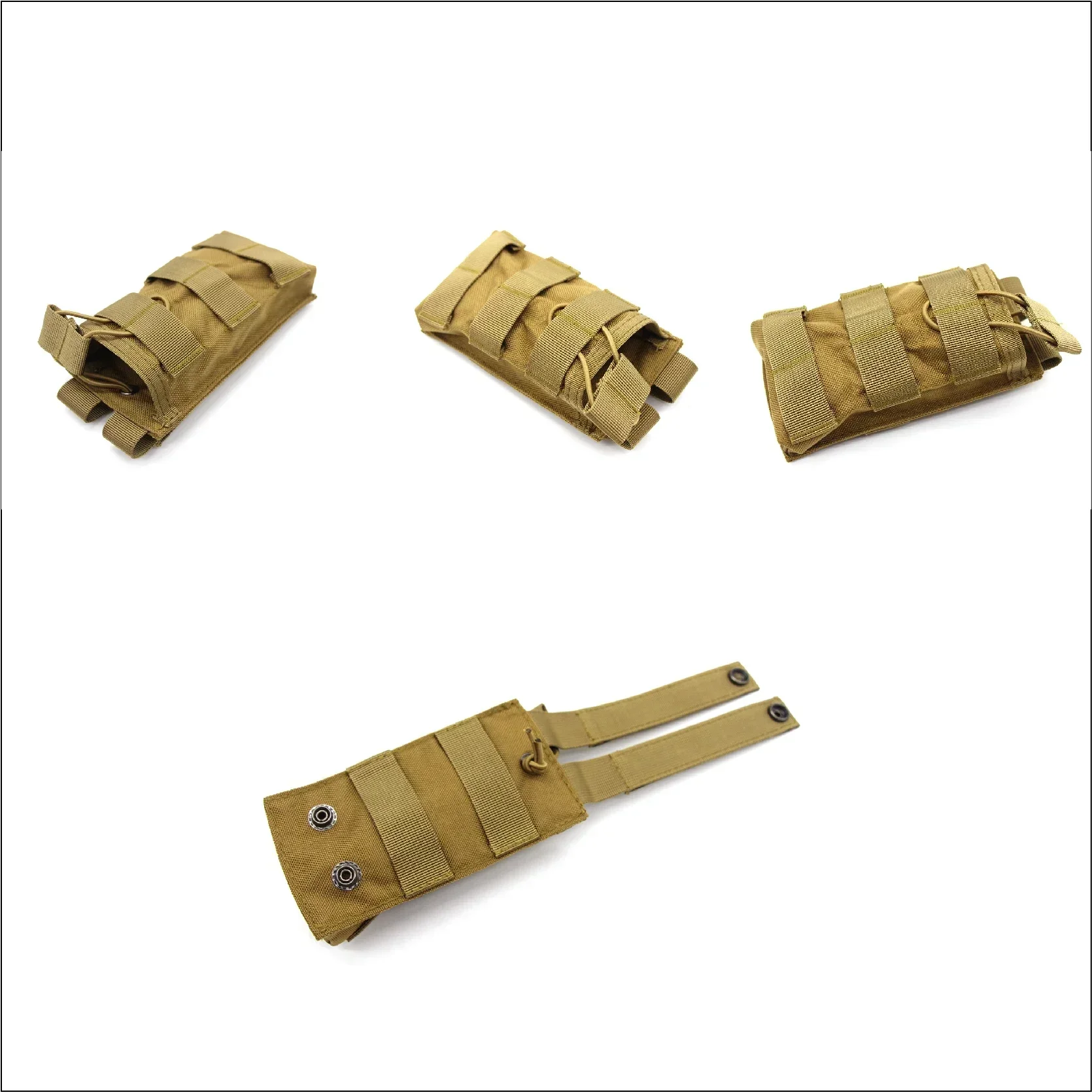 Bolsa Molle Mag para caza táctica, bolsa para revista de un solo Rifle, bolsa superior abierta M4 M16 5,56.23, bolsa con Clip para cartucho, fundas para pistola