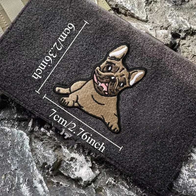 Parche táctico bordado Bulldog – Insignia moral militar con velcro - imagen 4