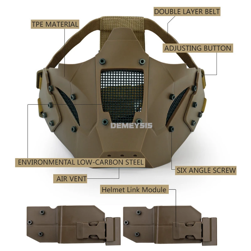 Máscara de media cara táctica Airsoft con montaje en casco - imagen 3