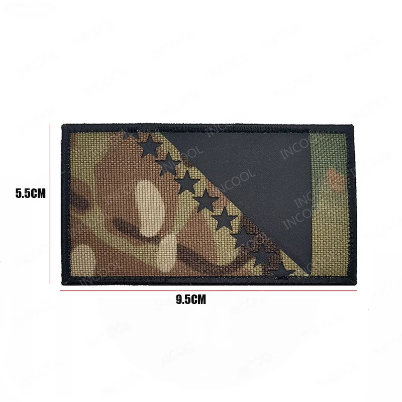 Parches de bandera bordados reflectantes infrarrojas IR, Parche de goma con apliques para ropa, gorra de chaqueta - imagen 2