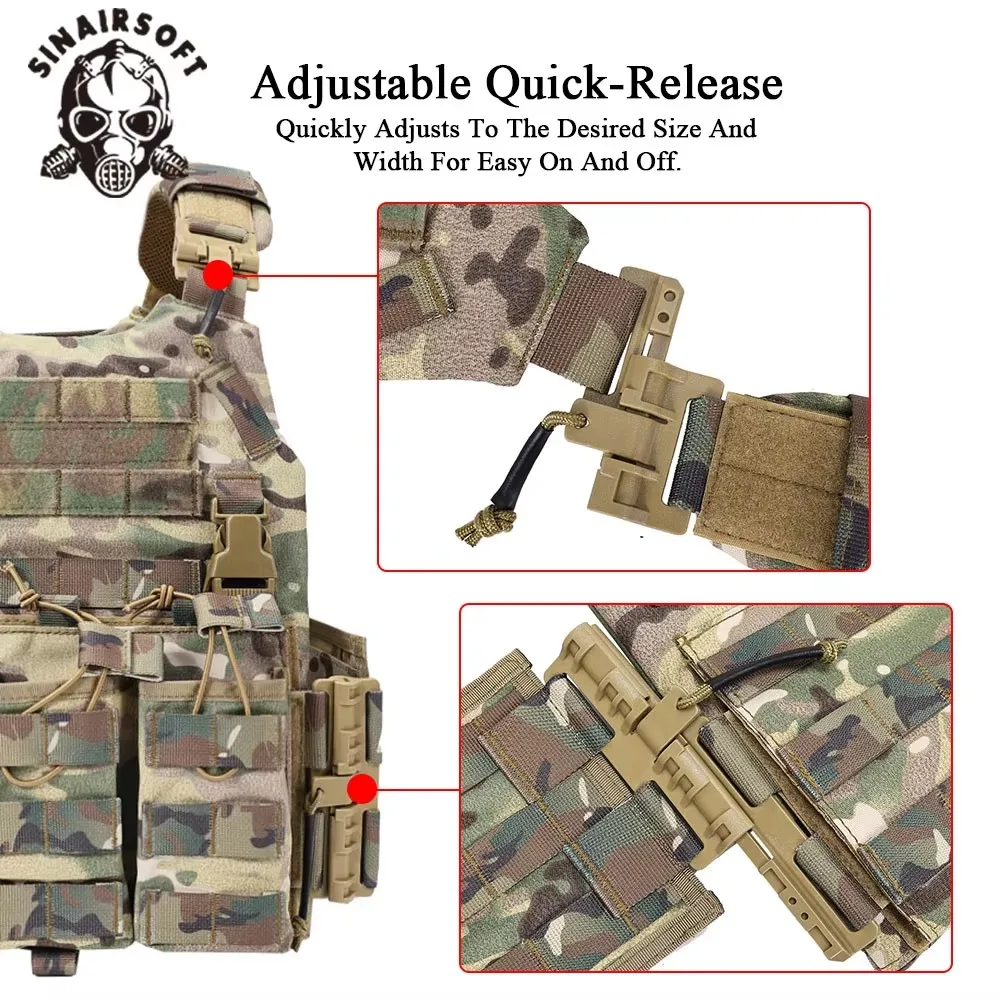 Chaleco táctico de nailon con liberación rápida, Chaleco de seguridad Molle, portador de placa de camuflaje múltiple, chalecos de caza - imagen 5