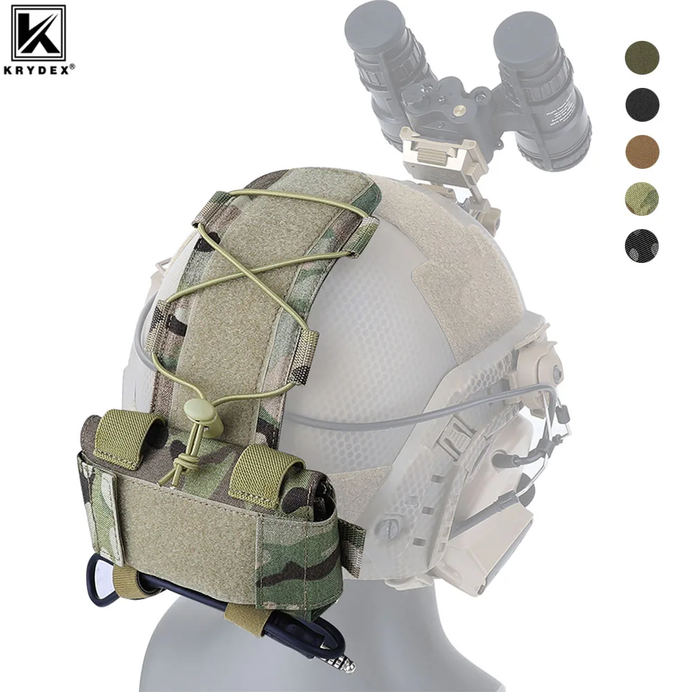 KRYDEX casco táctico GPNVG-18 MK1 bolsa de batería bolsa de contrapeso casco paquete de batería bolsa de peso de equilibrio con gancho y bucle