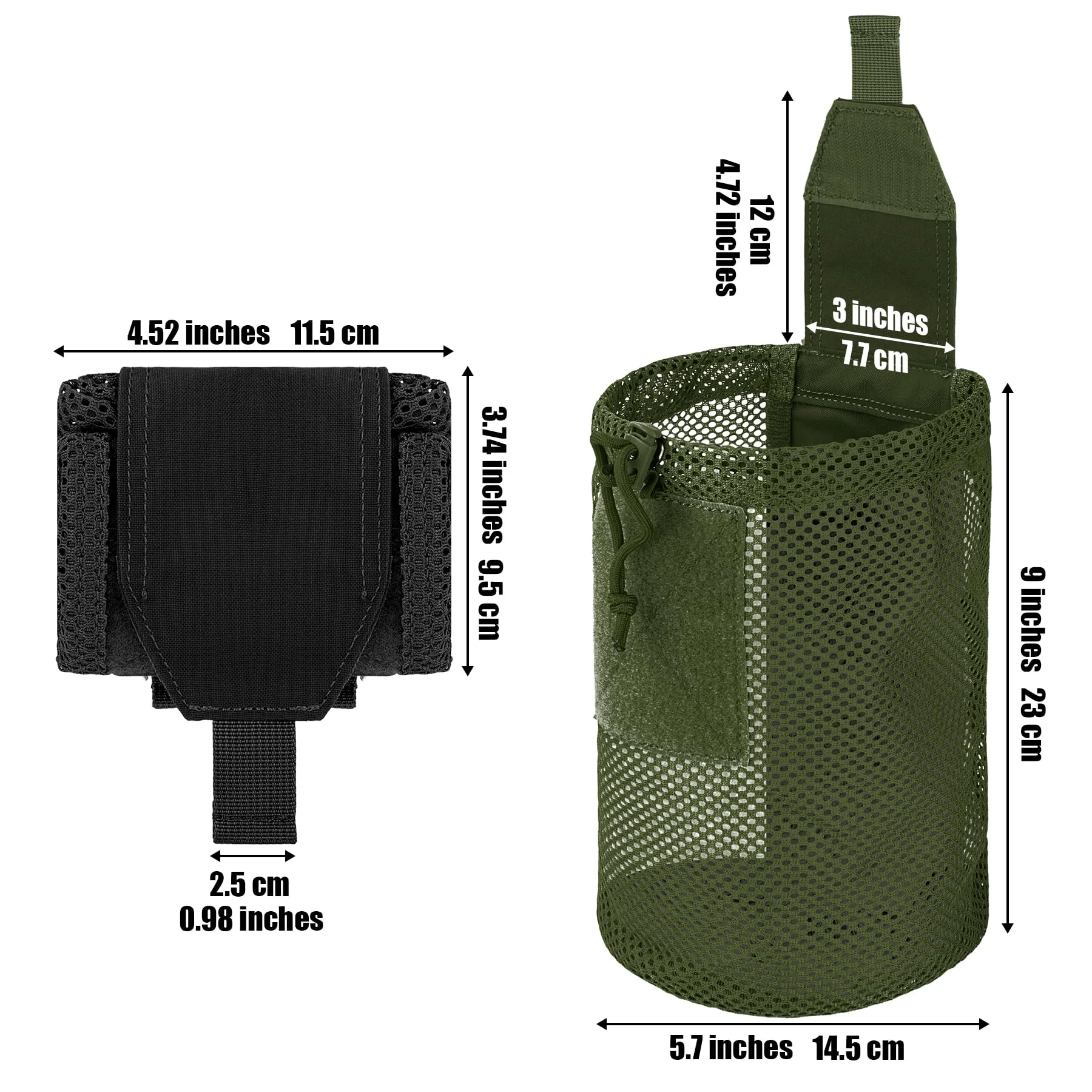 Bolsa táctica MOLLE de malla plegable ligera con cordón EDC - imagen 5