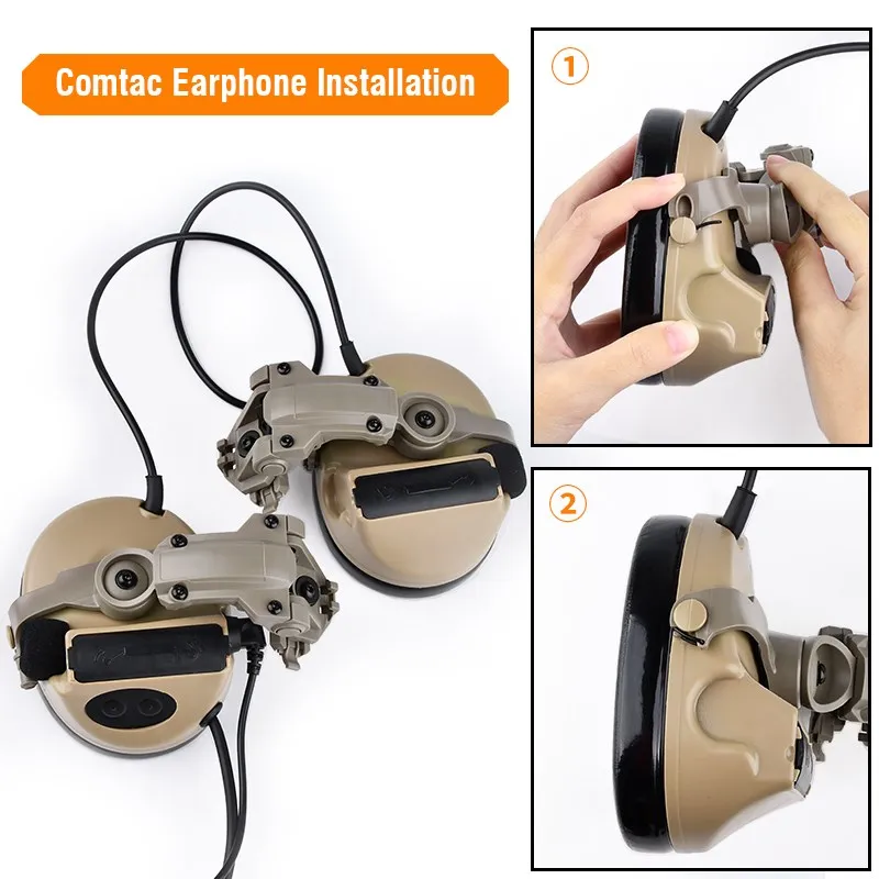 WADSN soporte de auriculares tácticos, adaptador de montaje de riel de casco de rotación rápida para Comtact II, auriculares Sordin, tiro, arma de caza - imagen 4