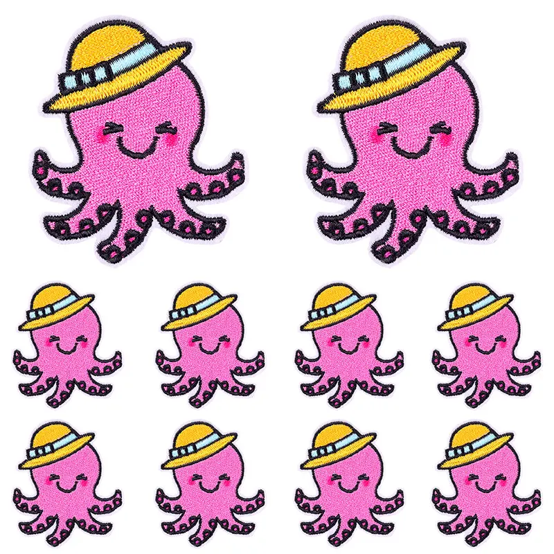 Parche bordado de dibujos animados/arcoíris, Animal lindo DIY, parches termoadhesivos para planchar en la ropa, 10 unids/lote - imagen 5