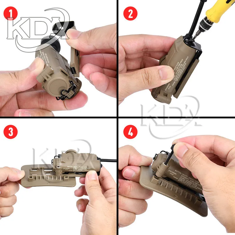 Lámpara de cabeza Sidewinder para casco táctico, luz estroboscópica roja, verde, azul, blanca, IR, LED estroboscópica IFF, lámpara de Camping para caza al aire libre - imagen 4